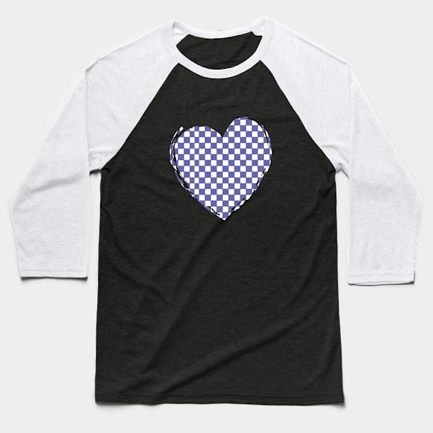 COLOR OF THE Year 2022 Very Peri Checkerboard Heart Baseball T-Shirt by iskybibblle